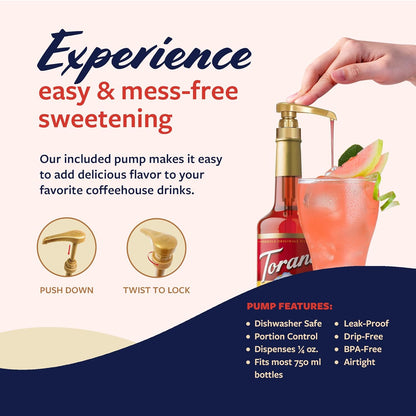 Torani Guava Syrup for Drinks, Flavoring for Iced Tea, Lemonade, Sodas, and Cocktails, Glass Bottle with Pump Included, 25.4 Fl Oz