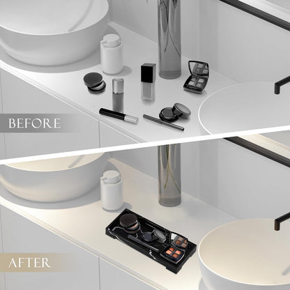 Jolitac Marble Bathroom Vanity Tray, Countertop Organizer for Perfume & Candles Pure Natural Vanity Tray 11.6"x4.5"x1.2" Genuine Marble Stone Holder for Bathroom/Kitchen/Dresser