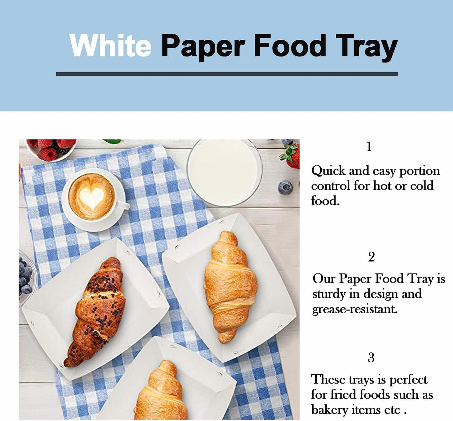 Angel's Peel Lounge White Paper Food Tray- Grease-Resistant and Microwavable- Heavy Duty Paper Trays Great for Tacos, Nachos, Fries, BBQ's, Picnics, Carnivals and Parties (2 lb) Pack of 100