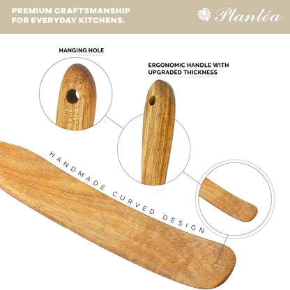 Skinny Wooden Spurtle for Sourdough Starter – Handcrafted Wooden Sourdough Stir Stick & Spatula – Multipurpose Spurtle for Bread Dough Mixing, Cooking & Baking Tools Set