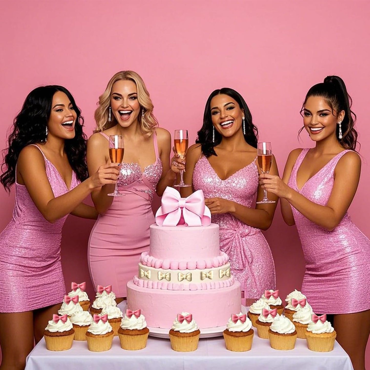 Bow Chocolate Silicone Molds, 2 Pack 72 Cavities Mini Bows Sugar Candy Molds Bowknot Cake Pop Mold DIY Cupcake Toppers Cake Decorating for Birthday Wedding Party