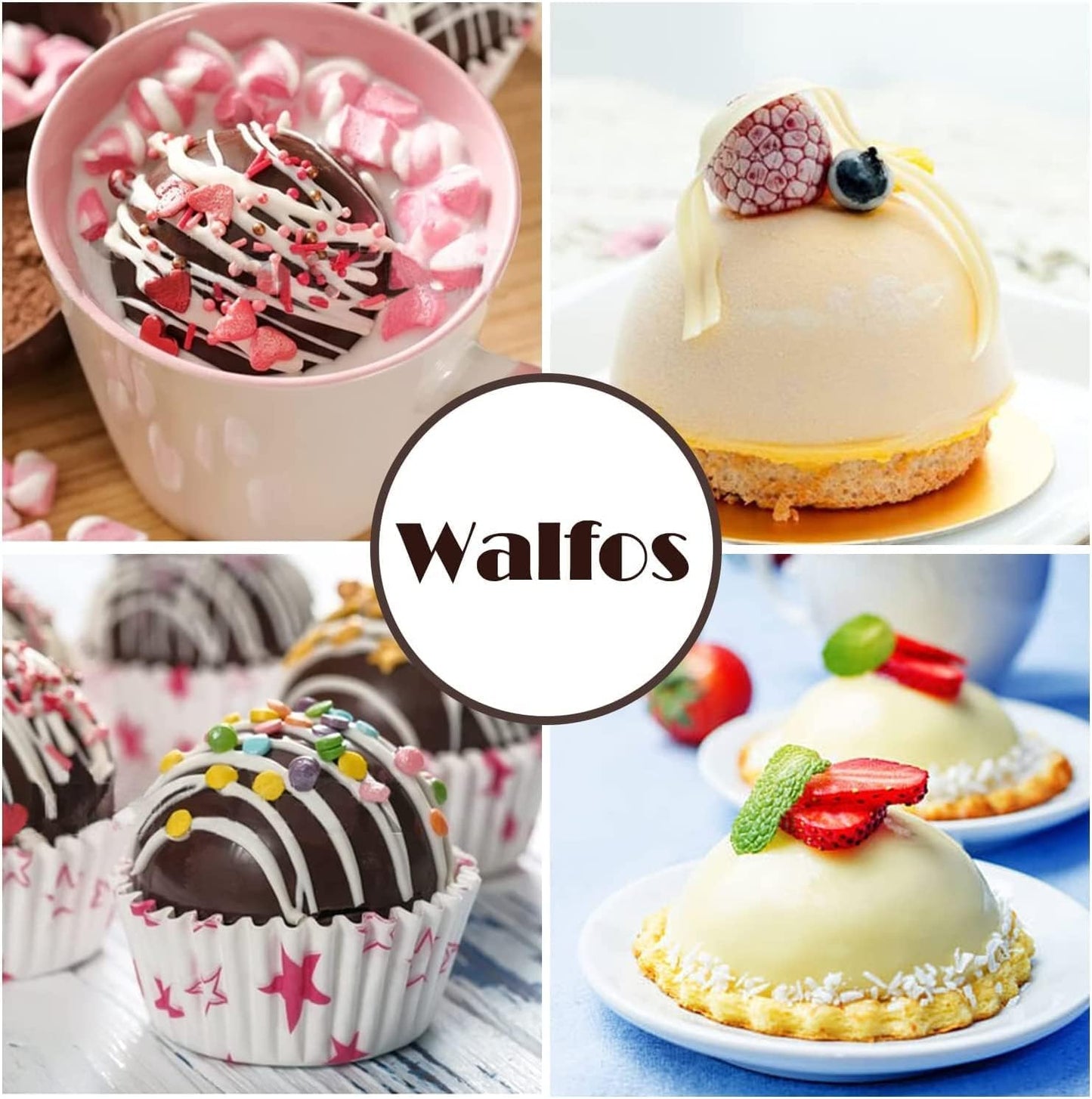 Silicone Hot Chocolate Bomb Mold Medium Semi Sphere Mold, 2 Packs Half Sphere Silicone Baking Molds for Making Chocolate, Cake, Jelly, Dome Mousse