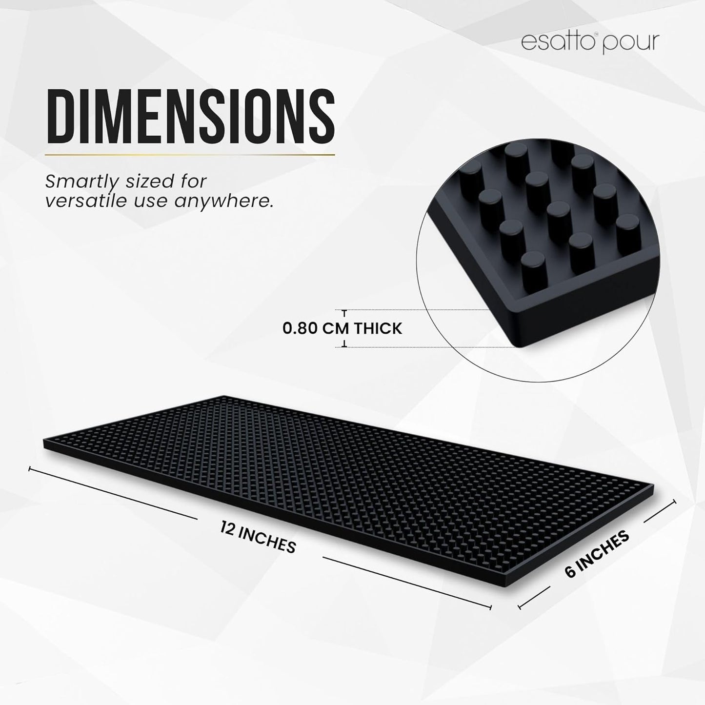 Essato Bar Mats for Countertop - Non-Slip Rubber Bar Mats for Bartending, Versatile Countertop Mats for Bars, Home, Coffee Shops, Kitchens - PVC Rubber Drying Bartender Barmat (6)