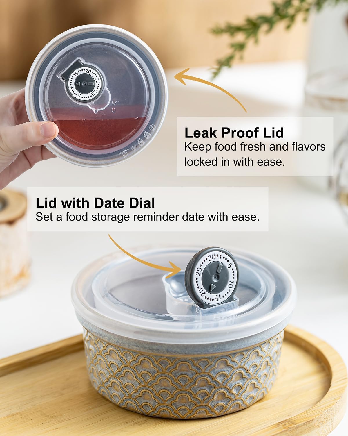 Creme Brulee Ramekins with Covers, Ceramic Souffle Ramekin with Lid, Small Baking Dishes, Food Storage Containers Serving Bolws with Lids for Lunch, Dessert, Fruit, Grey Cloud