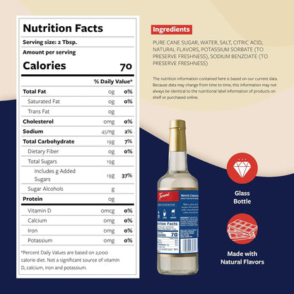 Torani Coffee Syrup, White Chocolate Flavored Syrup for Drinks, Pump Included, 25.4 Fl Oz