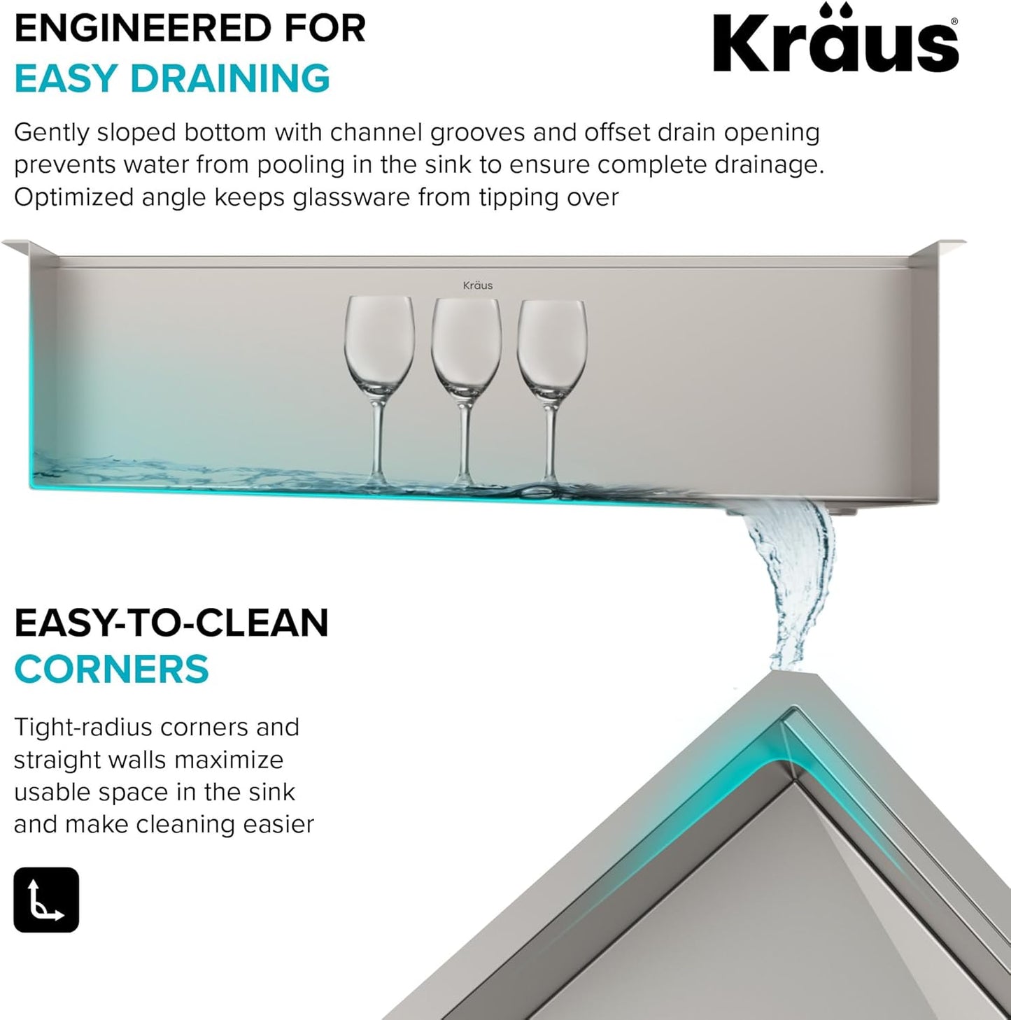 KRAUS Kore Workstation 45-inch Undermount 16 Gauge Stainless Steel Kitchen Sink, Single Bowl Kitchen Sink with Accessories, KWU120-45