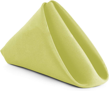 Gee Di Moda Cloth Napkins - 17 x 17 Inch Yellow Dinner Napkins - Set of 12 Soft & Absorbent Washable Fabric Cloth Table Napkins with Hemmed Edges for Hotel Restaurant, Holiday Parties & Wedding