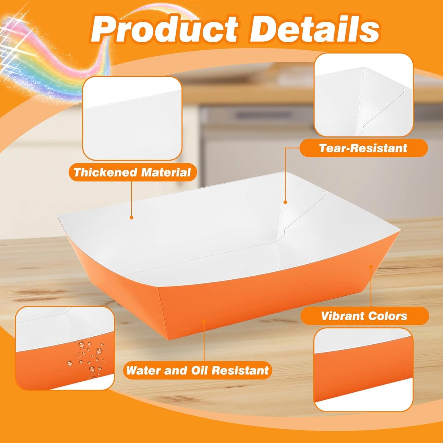 120 Pcs Colorful Paper Food Trays, 5 Lb Disposable Paper Boats, Disposable Nacho Trays Hot Dog Tray, Colored Kraft Food Serving Boats for Snack Hot Dog Nachos Sandwich Burger BBQ Taco, 6 Colors