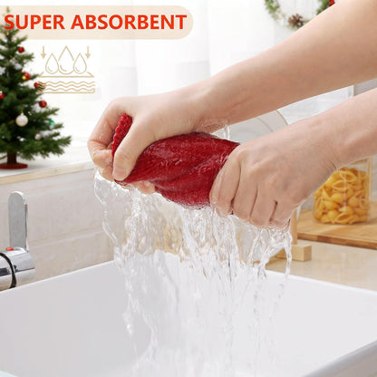 Homaxy 100% Cotton Waffle Weave Kitchen Dish Cloths, Ultra Soft Absorbent Quick Drying Dish Towels, 12 x 12 Inches, 12-Pack, Red