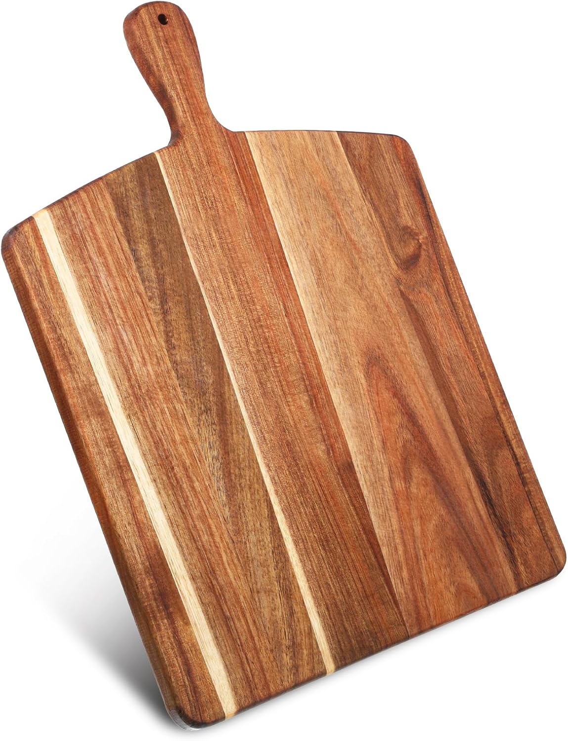 16.5"x13" Acacia Wood Cutting Board with Handle, Wooden Charcuterie Boards, Thick Chopping Board, Bread Cheese Pizza Serving Platter Butcher Block, Vegetables Fruits Serving Tray