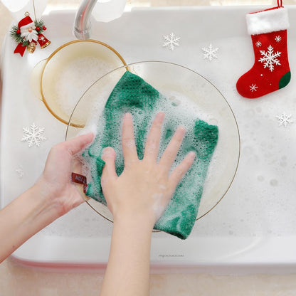 Homaxy 100% Cotton Waffle Weave Kitchen Dish Cloths, Ultra Soft Absorbent Quick Drying Dish Towels, 12 x 12 Inches, 12-Pack, Dark Green