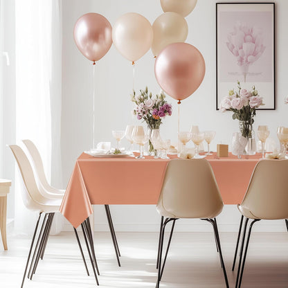 6 Pieces Dark Series Rectangle Tablecloth, 54x72 Solid Color Waterproof & Spillproof Disposable Plastic Table Cover, Durable Party Tablecloth for Dining, Buffet, Picnic, Outdoor Events