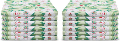 Urban Villa Dinner Napkins Lilly Print Cloth Napkins Set of 12 Premium Quality Dinner Napkins Cotton Oversized 20X20 Inches Cloth Napkins with Mitered Corner Ultra SoftDinner Napkins