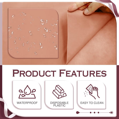 6 Pieces Dark Series Rectangle Tablecloth, 54x72 Solid Color Waterproof & Spillproof Disposable Plastic Table Cover, Durable Party Tablecloth for Dining, Buffet, Picnic, Outdoor Events