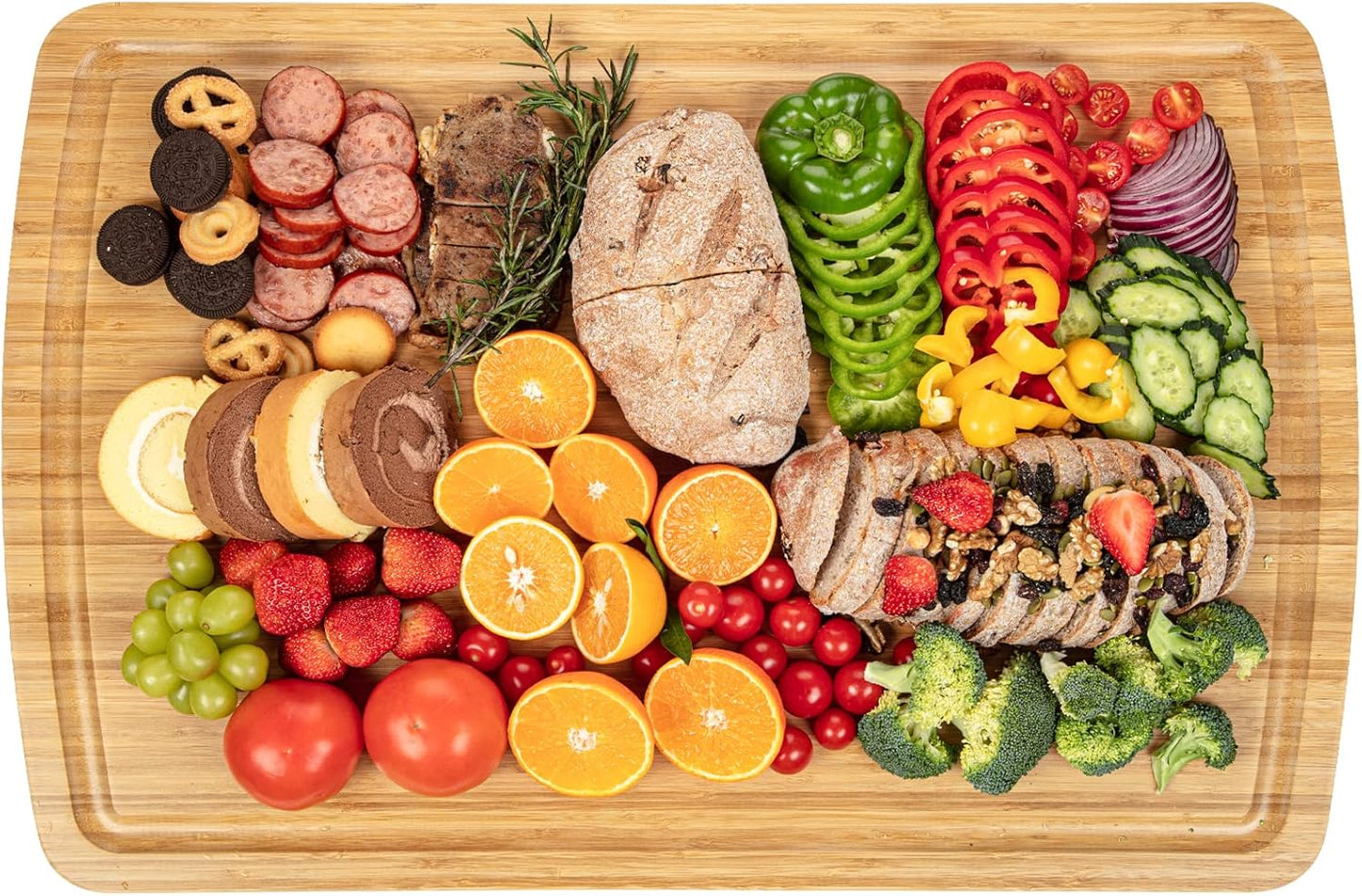 GAOMON 30" Extra Large Bamboo Cutting Board, Huge Wood Cutting Boards for Stove Top to Add Counter Space, Noodle Boards, Over the Sink Chopping Board, Carving Board for Turkey Meat Vegetables Cheese