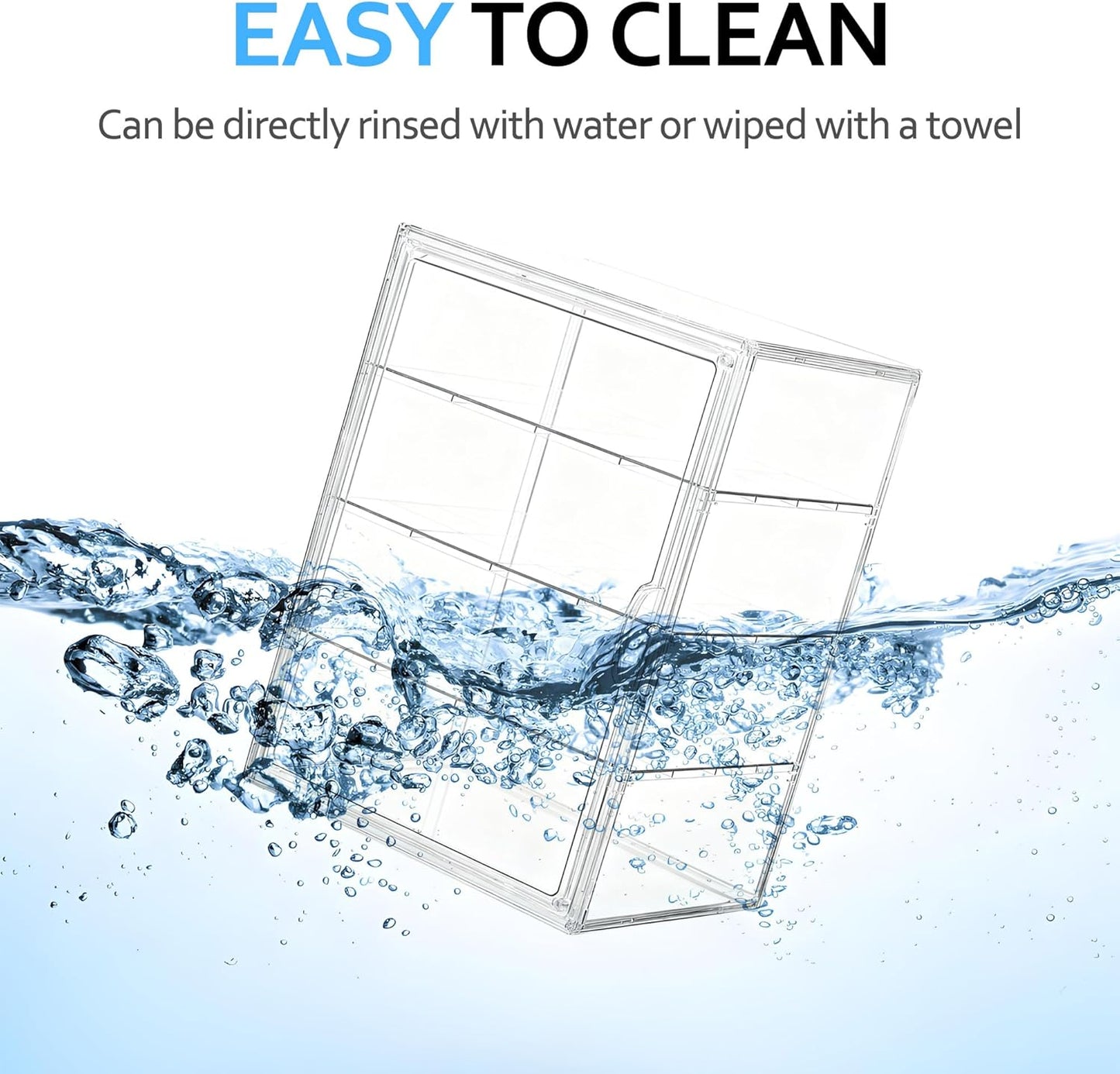 Pastry Display Case, Acrylic Bakery Display Case 3-Tier Pastry Display Cabinet with Removable Shelves and Front Door, Clear Bread Display Box for Bakery, Coffee Shop, Buffet