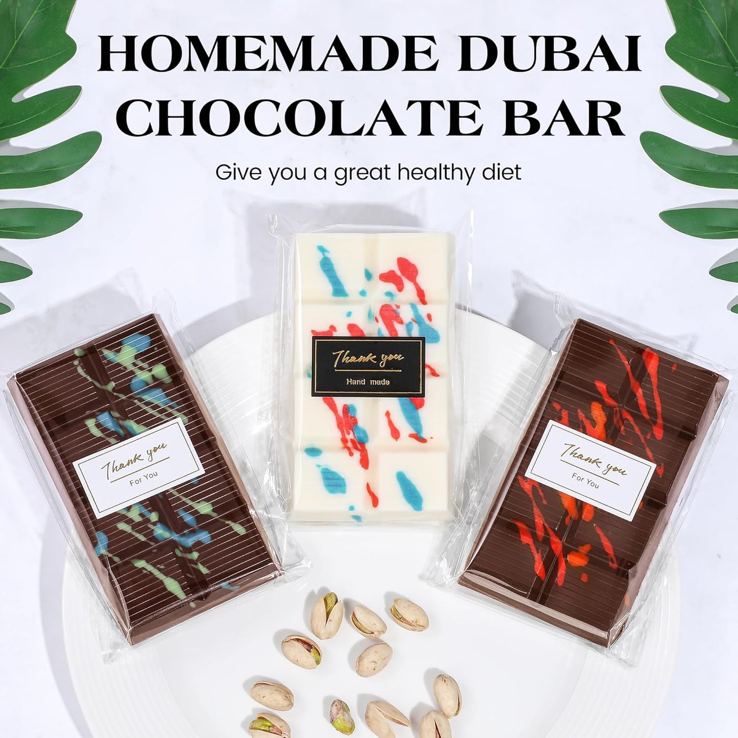 1 Pc Chocolate Bar Mold Deep Dubai 0.85 Inch Stuffed Large Chocolate Molds Silicone Break Apart Thick Silicone Molds for Candy Bar (8 Snap）