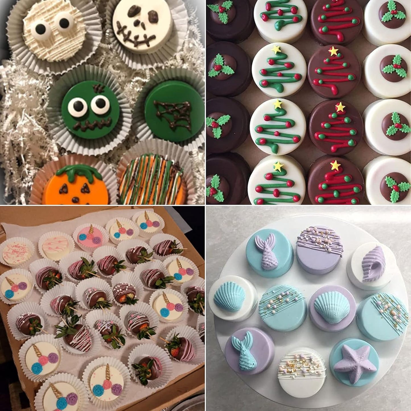 Actvty Round Chocolate Covered Cookie Molds, 3 Pcs Cylinder Chocolate Candy Silicone Molds, Perfect for Chocolate Covered Oreos, Candy, Cakes, Jelly, Muffin, Soap