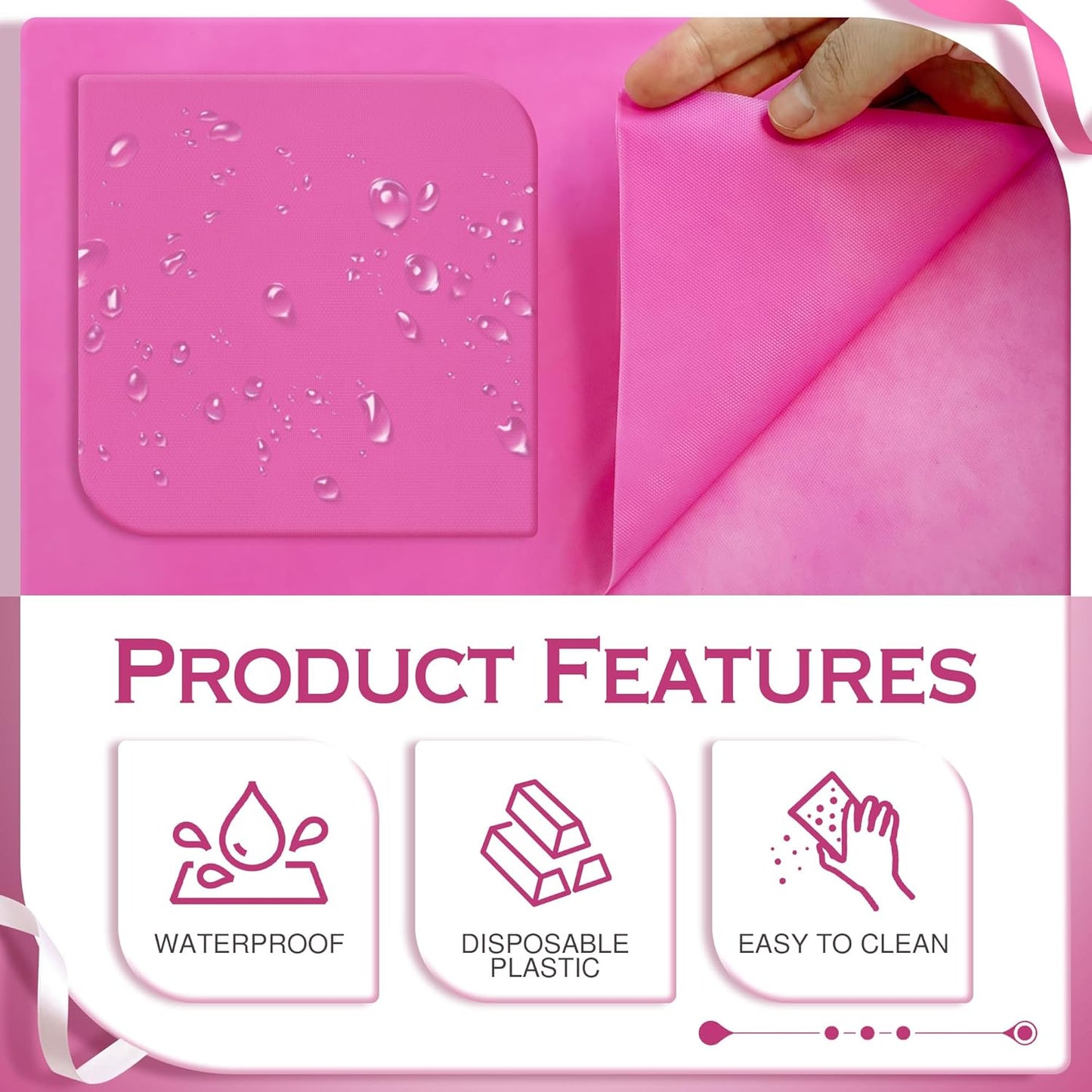 6 Pieces Pink Series Rectangle Tablecloth, 54x72 Solid Color Waterproof & Spillproof Disposable Plastic Table Cover, Durable Party Tablecloth for Dining, Buffet, Picnic, Outdoor Events