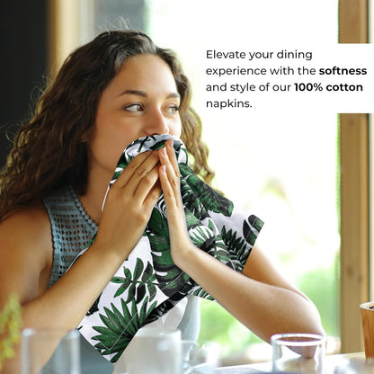 Urban Villa Cloth Napkins Set of 12 20x20 Inches 100% Cotton Napkins Cloth Washable Soft Durable Reusable Absorbent Table Dinner Napkins Cloth for Hotel Lunch Restaurant Weddings Parties - Tropical