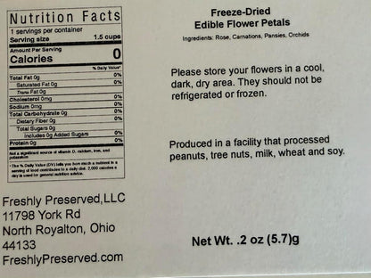 Edible Freeze-dried Flower Petals | 0.2 oz Dried Edible Flowers | About 1.5 Cups of Edible Flower Petals | Edible Flower Petals for Cocktails | Edible Flower Petal Garnish | Dried Edible Flower Petals