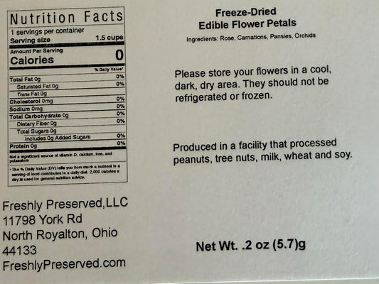Edible Freeze-dried Flower Petals | 0.2 oz Dried Edible Flowers | About 1.5 Cups of Edible Flower Petals | Edible Flower Petals for Cocktails | Edible Flower Petal Garnish | Dried Edible Flower Petals