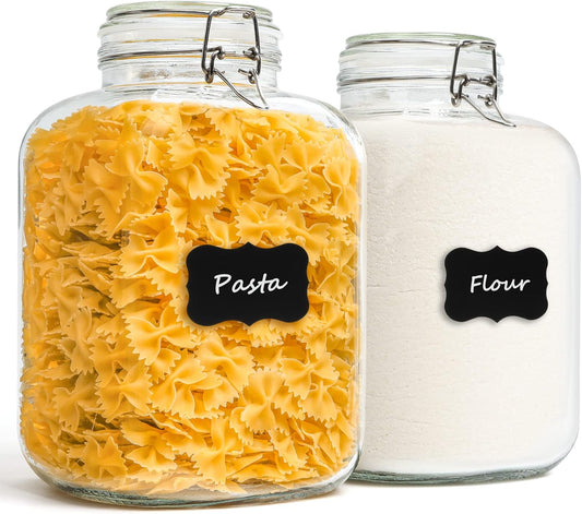 ComSaf 1.1 Gallon Glass Jar with Lid, Flour Sugar Storage Containers 4L, Cereal containers storage, Glass Jars with Airtight Lid, Large Storage Containers with Lids for Pickled Egg, Herb, Set of 2