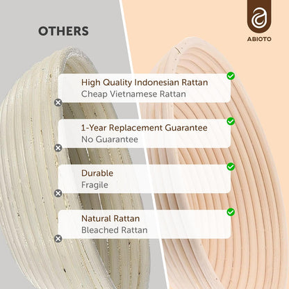 Bread Proofing Baskets for Sourdough Bread Baking - Set of 2 7" Round Banneton Baskets with Liners, Made of Finest Indonesian Rattan - Bake Perfect Artisan Bread Loaves at Home Like a Pro