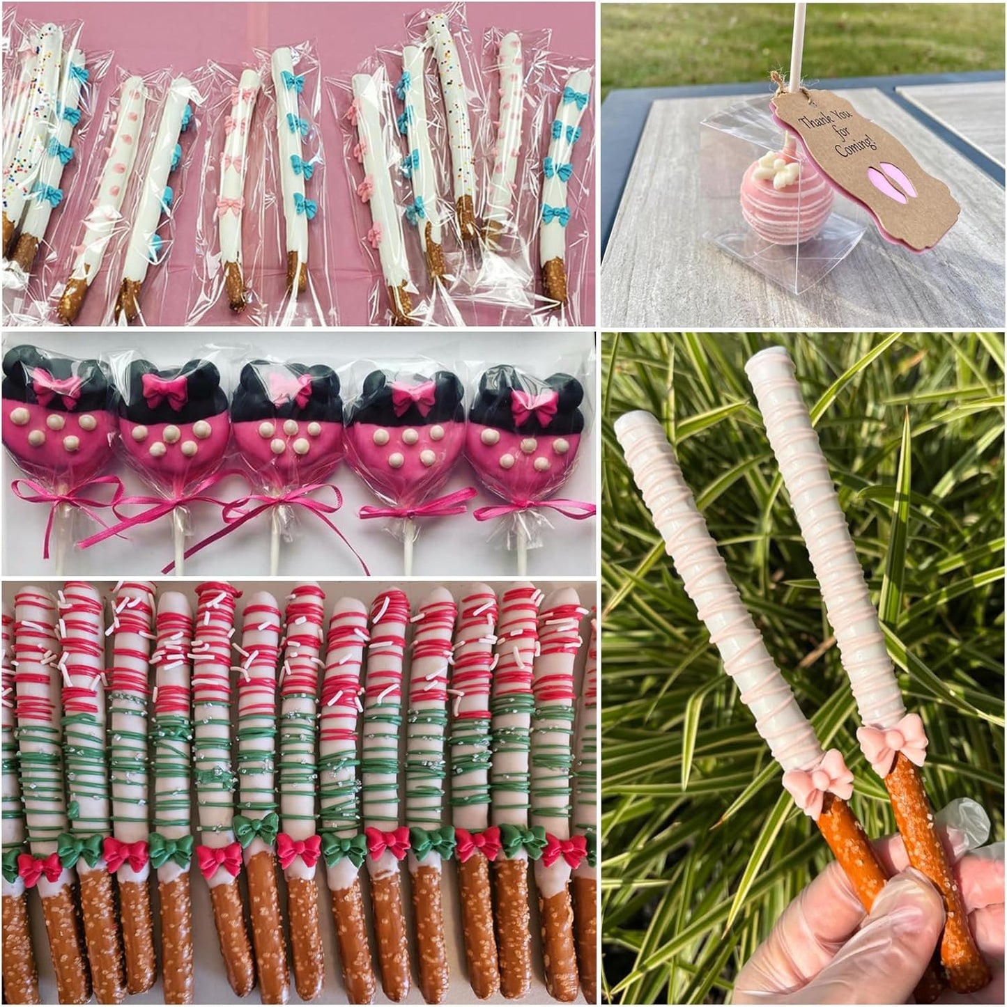 Actvty Bow Chocolate Mold, 4 Pcs Mini Bow Molds, Silicone Bows Fondant Molds for DIY Desserts, Cake Pop, Candy, Cake Decorating