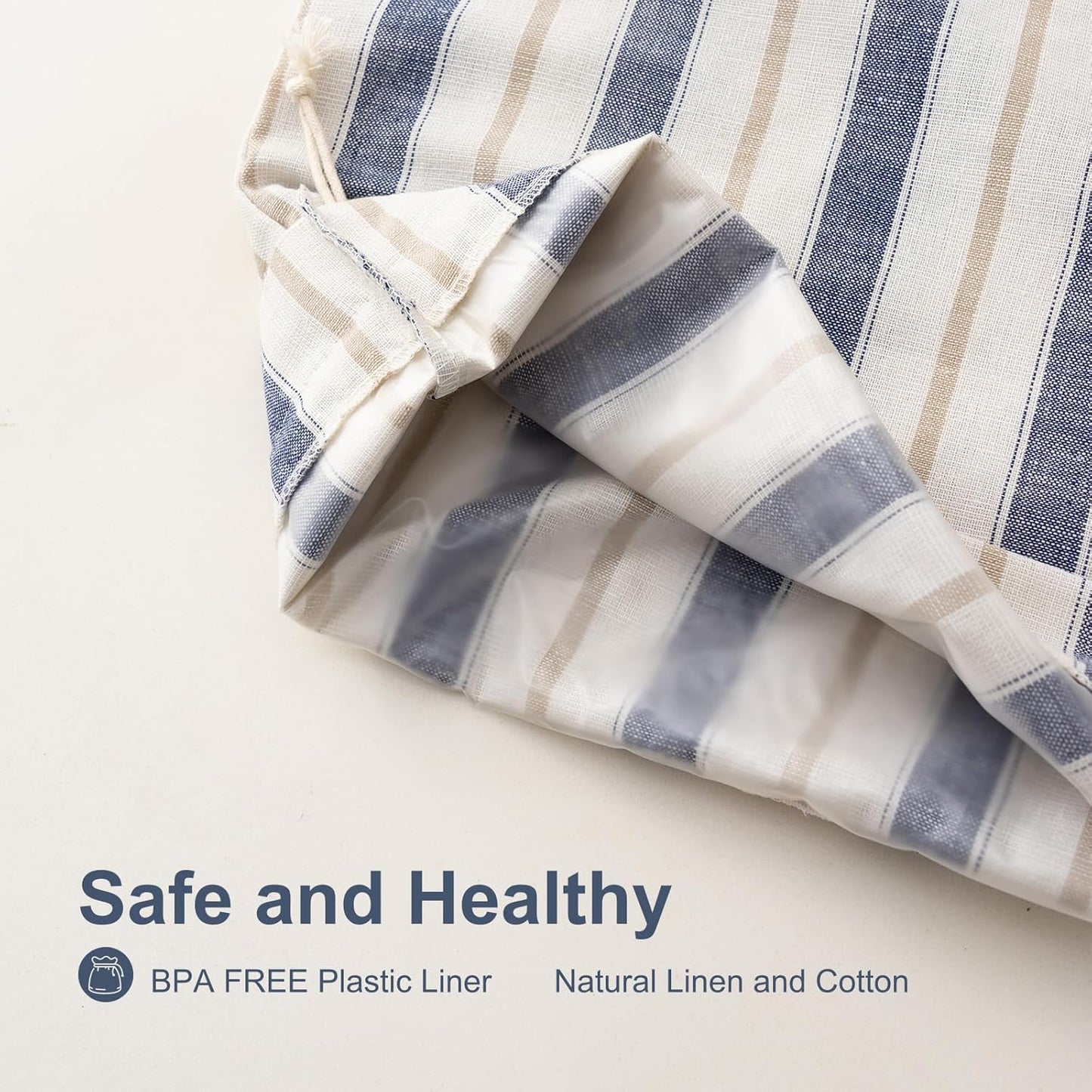 Linen Bread Bag for Homemade Sourdough Bread with Proofing Cover, Reusable Linen Sourdough Bread Storage Bag - Plastic Lined - with Proofing Bowl Cover