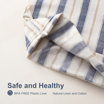 Linen Bread Bag for Homemade Sourdough Bread with Proofing Cover, Reusable Linen Sourdough Bread Storage Bag - Plastic Lined - with Proofing Bowl Cover