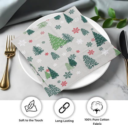 Urban Villa Cloth Napkins Set of 12 20x20 Inches 100% Cotton Napkins Cloth Washable Durable Reusable Absorbent Table Dinner Napkins Cloth for Christmas Hotel Lunch Restaurant Parties –Green Tree