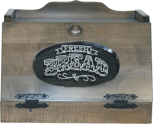 DutchCrafters Wooden Bread Box for Kitchen Countertop, Bread Storage for Homemade Bread Holder for Kitchen Counter - Amish Made in USA (Brown Maple with Antique Slate)