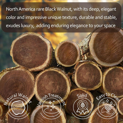 Wood Coasters Set of 6 with Holder for Drinks, MAPRIAL 4 Inch Gorgeous Wooden Coasters 100% Natural Walnut with Anti-Scratch Backing for Coffee Table, Gifts, Wedding, Party