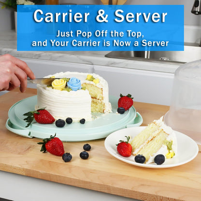 EXTRA LARGE Cake Carrier/Cake Container with Server (Holds up to 12 inch 3-layer cake) Cake Carrier With Lid And Handle /Cake Holder with Lid/Cake Cover Cake Plate Clear Cake Dome Cake Plate With Lid