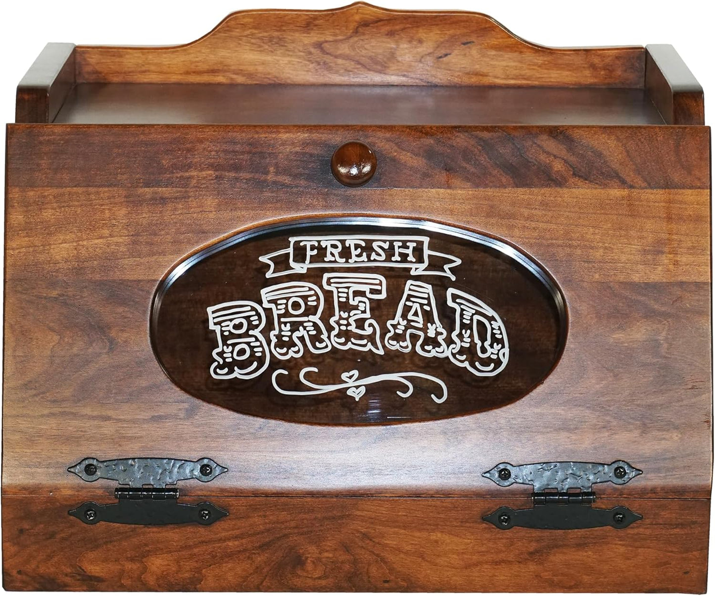 DutchCrafters Wooden Bread Box for Kitchen Countertop, Bread Storage for Homemade Bread Holder for Kitchen Counter - Amish Made in USA (Cherry with Michael's Cherry)