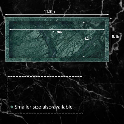 Luxury Natural Small Marble Tray for Bathroom Vanity and Kitchen Sink, Stone Countertop Organizer for Soap Dispenser, Jewelry, Perfume, Candle, Ring, Home Decor, Non-Resin Non-Ceramic