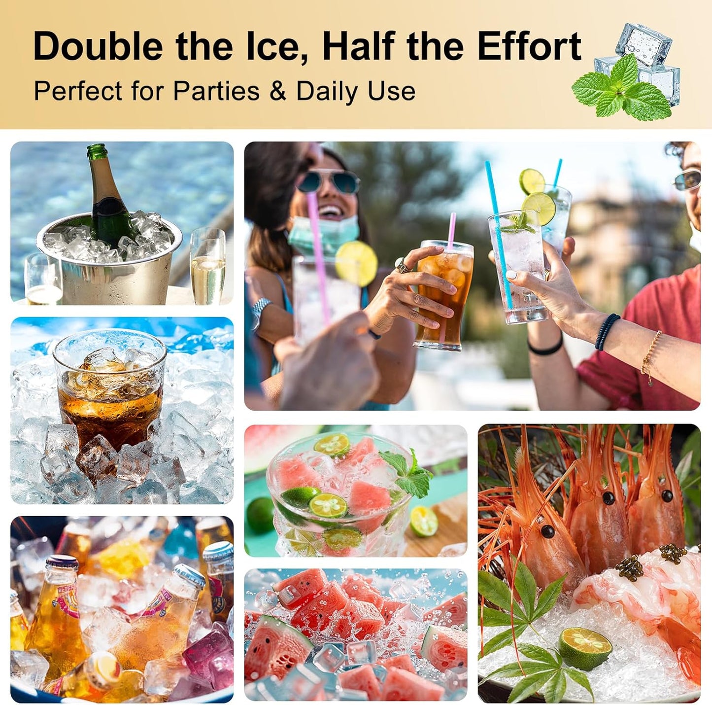 Ice Cube Tray 2 Pack – Stackable Large Silicone Ice Cube Freezer Molds & Easy Release Square Ice Cube Maker with Removable Lid BPA Free for Cocktail,Whiskey，Soup Baby Food