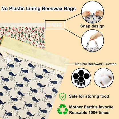 Reusable Beeswax Bread Bags for Homemade Sourdough: XL 13x17in (2 Pack) Eco-Friendly Plastic-free Food Storage | Moisture Lock Technology, Sustainable Fresh Food Preservation Solution