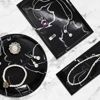 Jolitac Marble Bathroom Vanity Tray, Countertop Organizer for Perfume & Candles Pure Natural Vanity Tray 11.6"x4.5"x1.2" Genuine Marble Stone Holder for Bathroom/Kitchen/Dresser