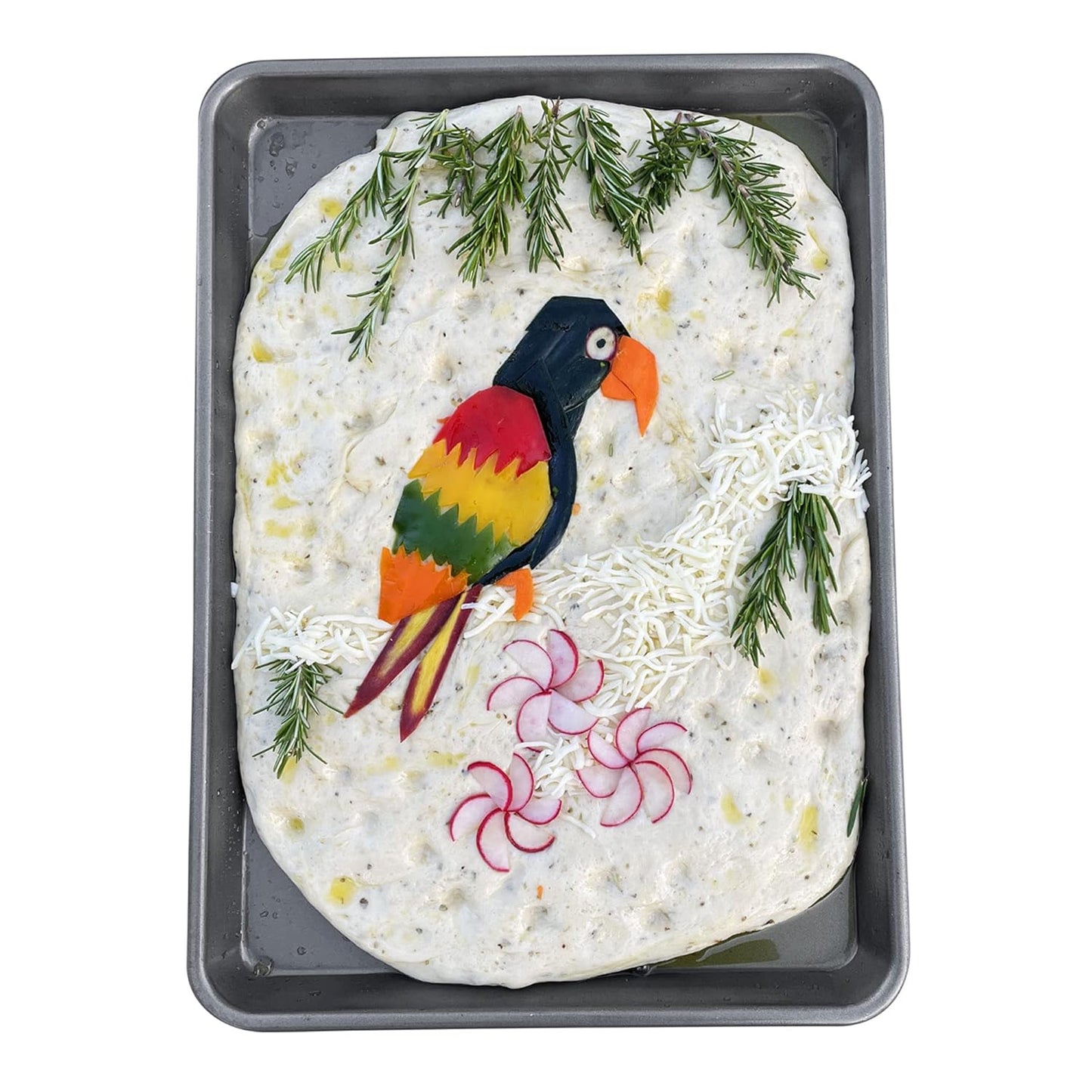 Global Grub Focaccia Bread Art Kit for Kids, Teens, Adults - Fun DIY Professional Bread Baking Kit Comes with Bread Flour, Food Tweezers for Decorating, Art Gallery and Step by Step Instructions