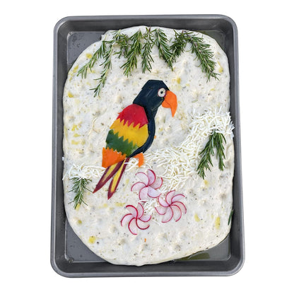 Global Grub Focaccia Bread Art Kit for Kids, Teens, Adults - Fun DIY Professional Bread Baking Kit Comes with Bread Flour, Food Tweezers for Decorating, Art Gallery and Step by Step Instructions