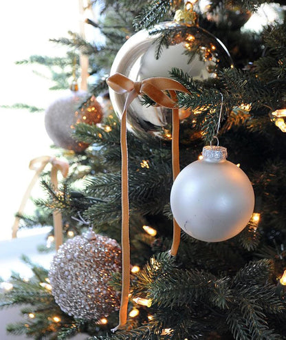 SIMISI RIBBON 24Pcs Fall Christmas Velvet Ribbon Bows Decorations Xmas Ornaments Vintage Decor for Tree, Wreath, Garland (3/8'' Width, 5 * 7 inch)