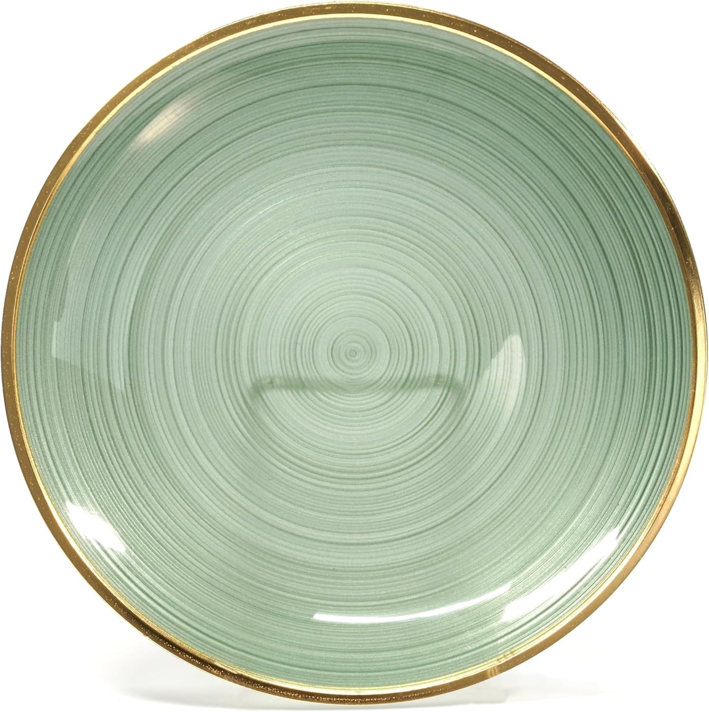 " OCCASIONS " 100 Plates Pack,(50 Guests) Premium Wedding Party Disposable Plastic Plates Set -50 x 10'' Dinner + 50 x 7'' Salad/Dessert (Belize in Green & Gold)