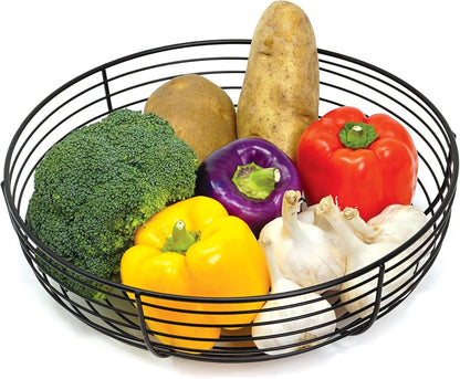 CAXXA Countertop Fruit Bowl, Wire Basket for Fruits, Breads, Vegetables,Snacks, Black