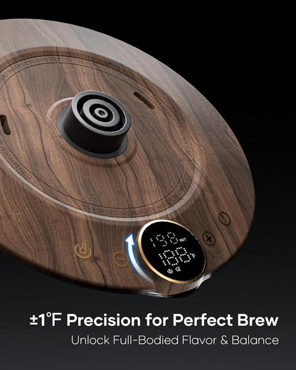 Cocinare FLOW B9 Gooseneck Electric Kettle, Precise Temperature Control for Pour-Over Coffee & Tea Brewing, Stainless Steel Interior, Rapid Heating for Boiling Water 0.9L (Rainforest)