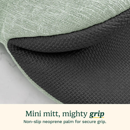 Cuisinart Mini Oven Mitts – 5.5” x 7” Heat-Resistant Kitchen Mitts for Oven with Non-Slip Neoprene Palm, Cotton Filling, and Fabric Loop – Durable Oven Mitt Set for Cooking & Baking (Sage)