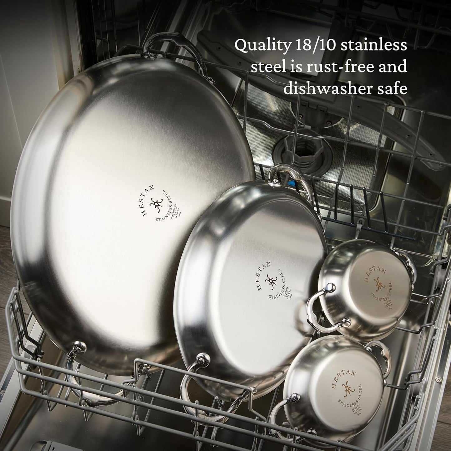 Hestan Provisions - Large Oval Roaster/au Gratin Dish, 5.5 Quart Clad Stainless Steel (17.5 x 14")