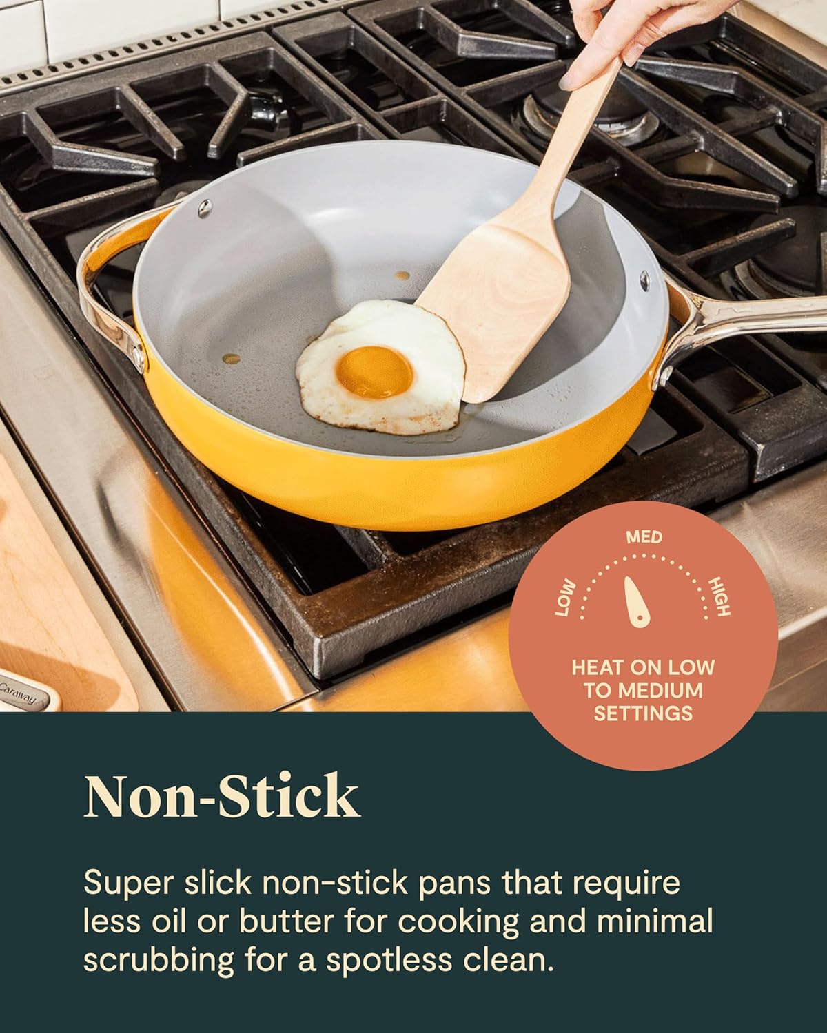 Caraway Non-stick Ceramic Cookware Set (12 Piece) Pots, Pans, Lids and Kitchen Storage - PFAS & PFOA Free - Oven Safe Pan Set & Compatible with All Stovetops - Cream