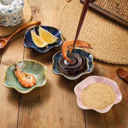 VanEnjoy Ceramic Spoon Rest, Small Side Dishes Cute Multifunctional Vintage Coffee Spoon Rest Small Dipping Bowls - Set of 5